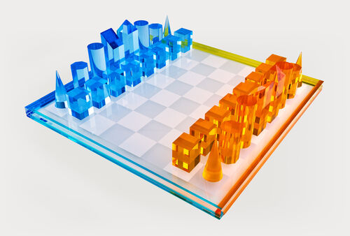 Acrylic Lucite Multi-Color Chess Set