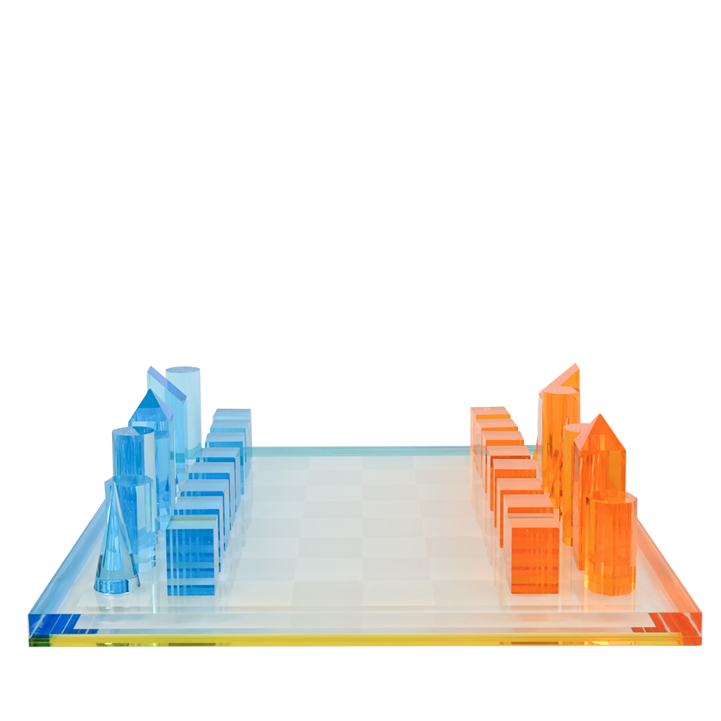 Acrylic Lucite Multi-Color Chess Set