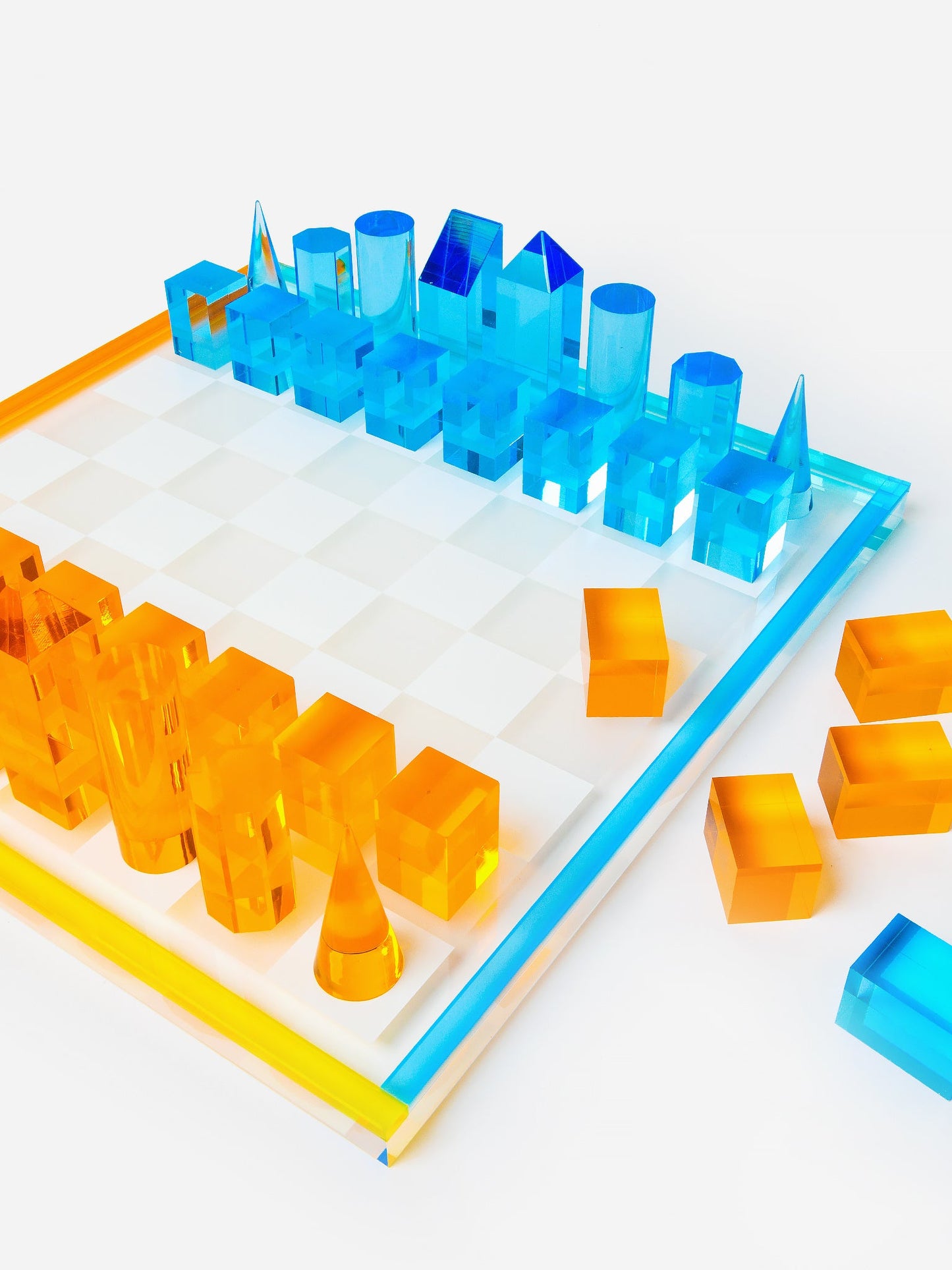 Acrylic Lucite Multi-Color Chess Set