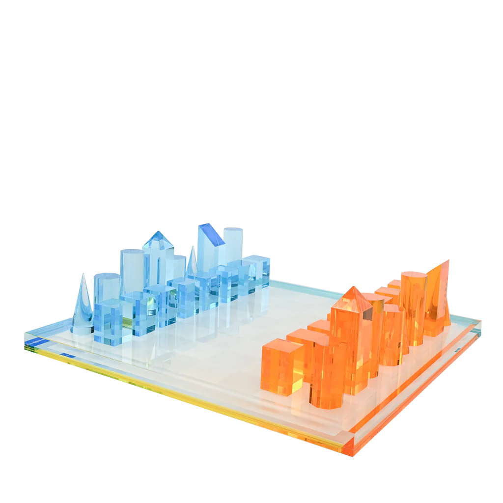 Acrylic Lucite Multi-Color Chess Set